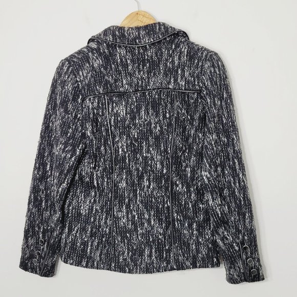 Marble Women's Black White Blazer Wool Cotton Blend Business Casual Size Small - Picture 5 of 8